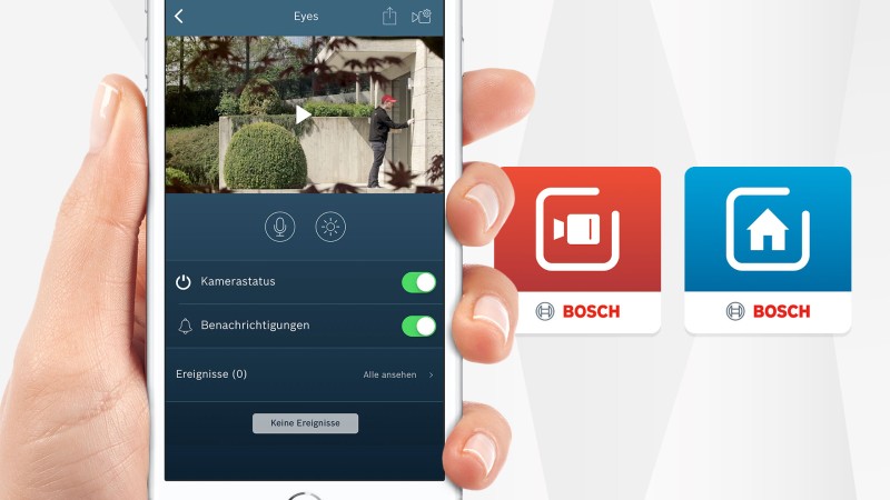 Détecteur dInondation Bosch Smart Home avec fonction Application numérotation abrégée pour appel durgence dans lApplication, antidérapant, petit et compact 