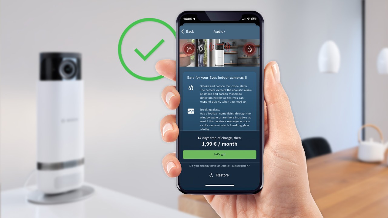 Audio+-abonnement voor geluidsdetectie | Smart Home
